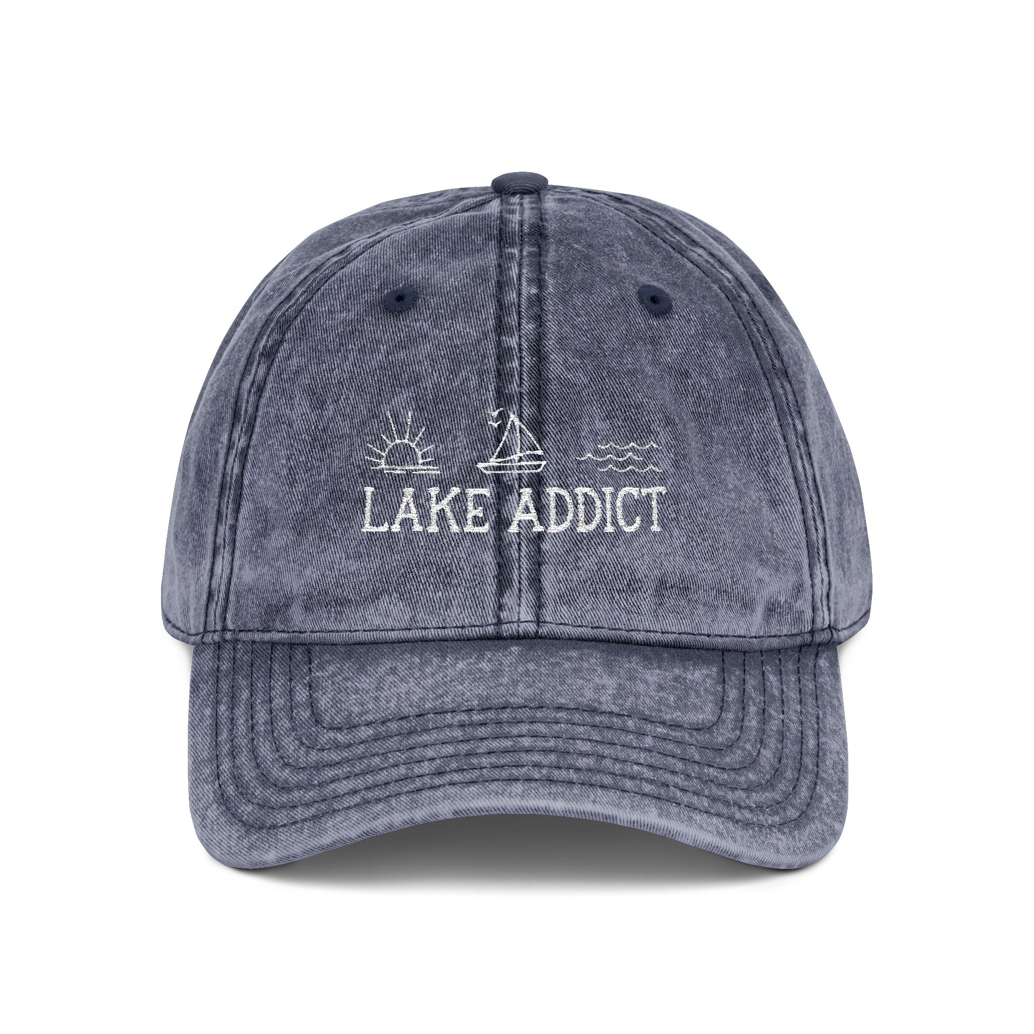 Lake Addict Embroidered Vintage Cap 1 Lake Addict Embroidered Vintage Cap