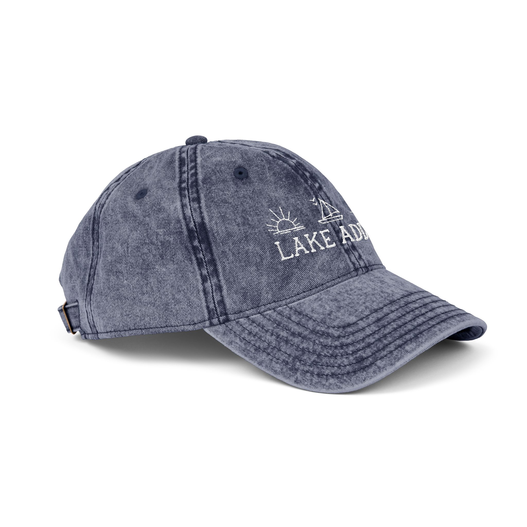 Lake Addict Embroidered Vintage Cap 2 Lake Addict Embroidered Vintage Cap