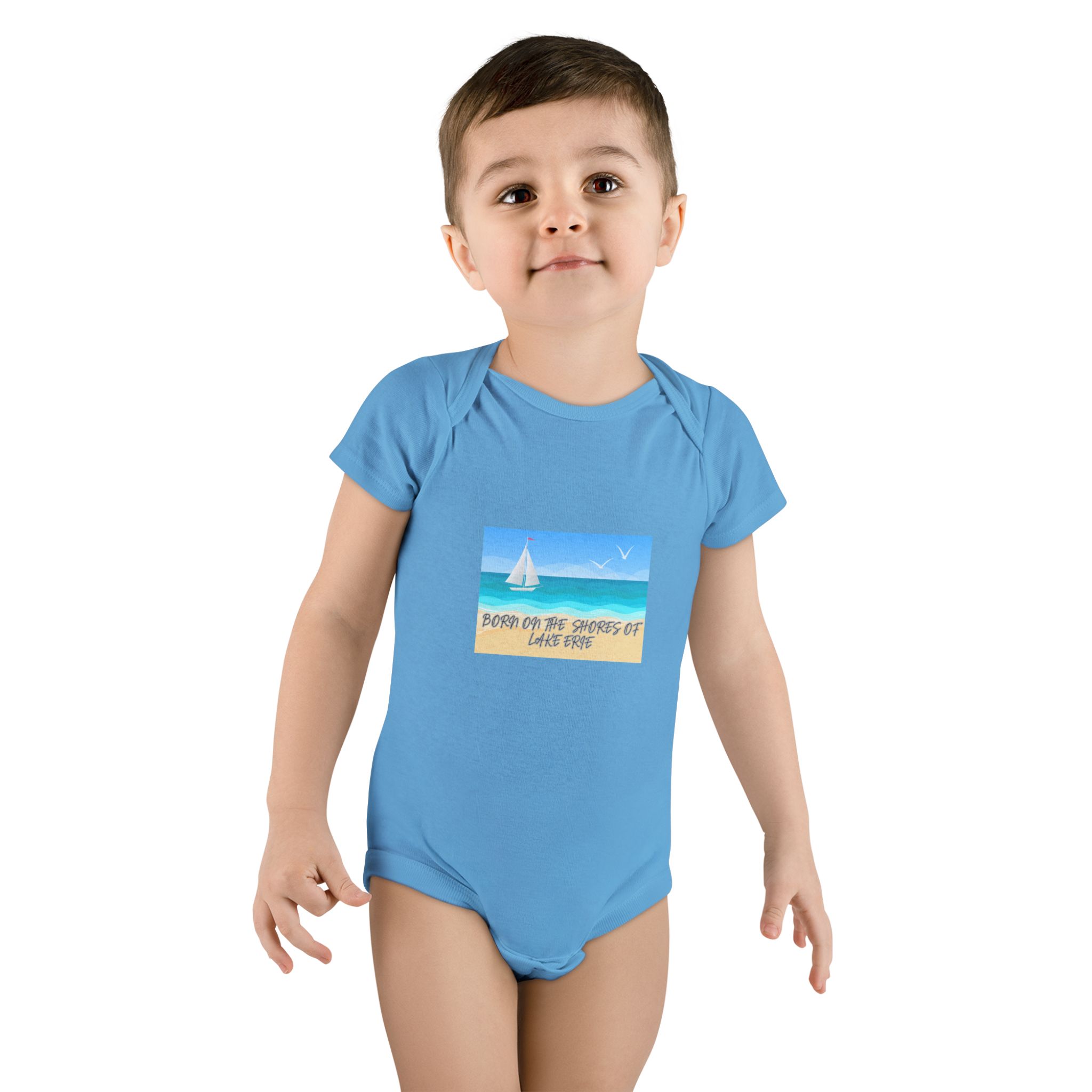 Born on the Shores of Lake Erie Baby Onesie 2 Born on the Shores Baby Onesie