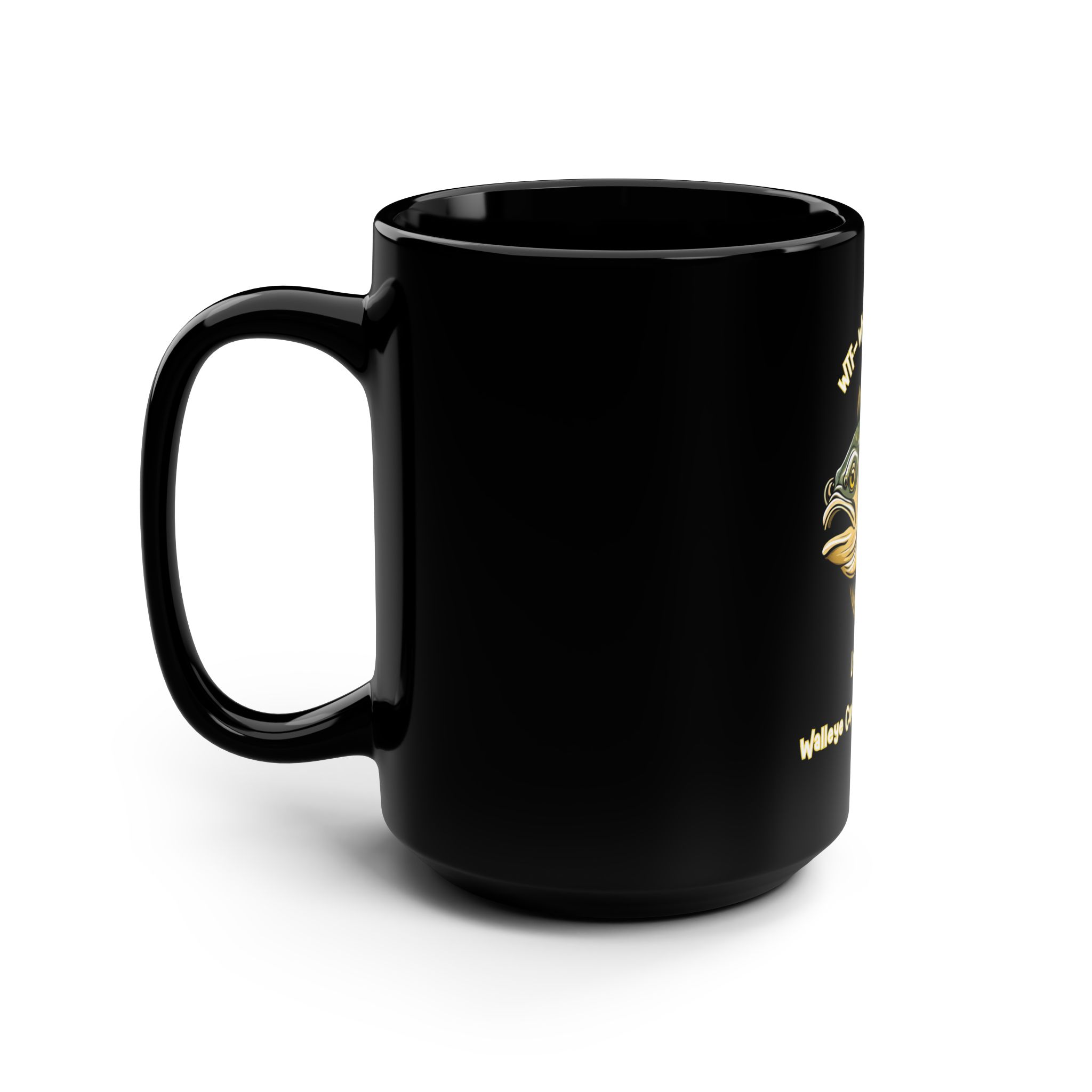 Mug – "WTF Where's The Fish" Lake Erie Walleye Capital Black Coffee Mug 15oz 4 WTF Where's The Fish Walleye Mug