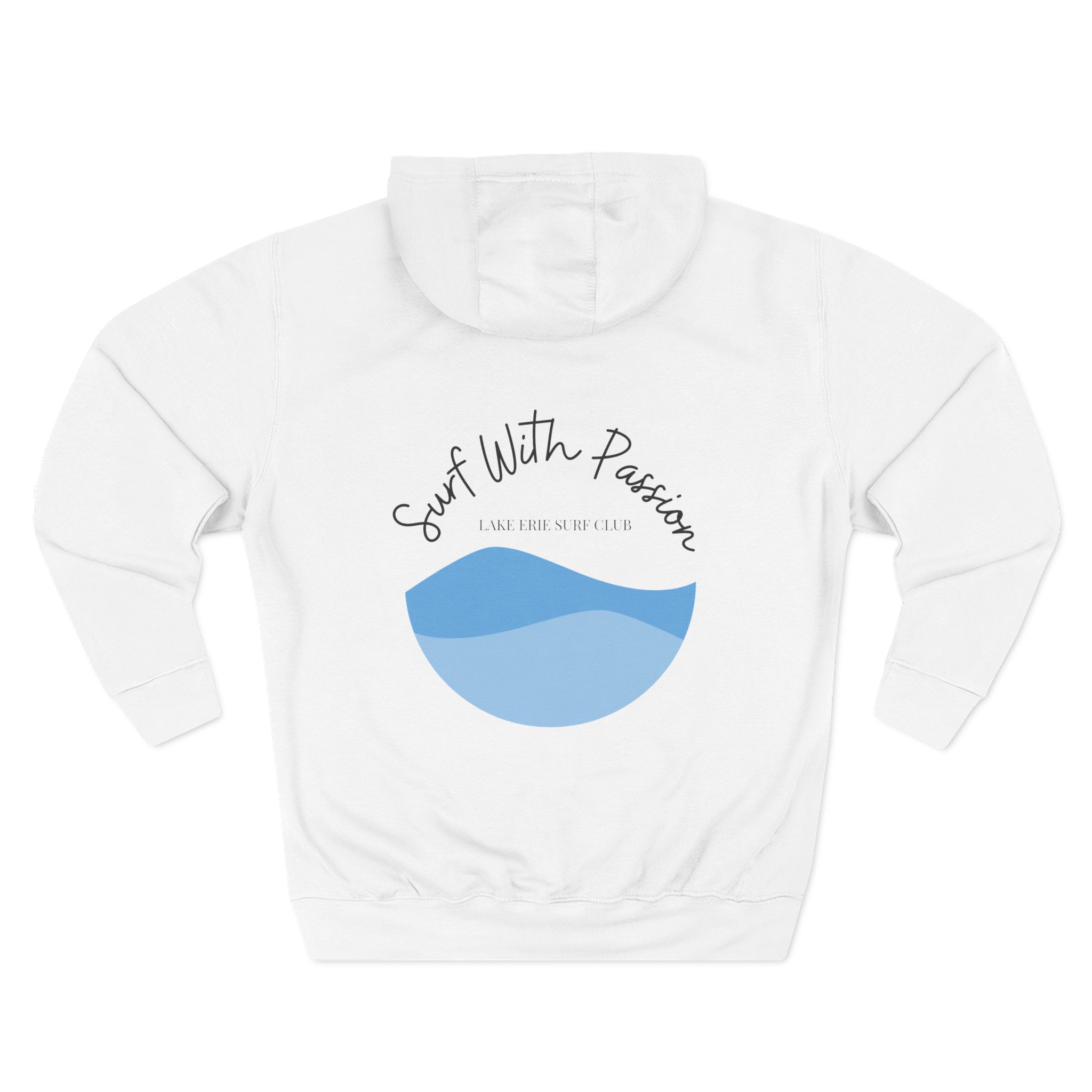 Surf With Passion-Lake Erie Surf Club Three-Panel Fleece Hoodie 1 Surf Club Three-Panel Fleece Hoodie