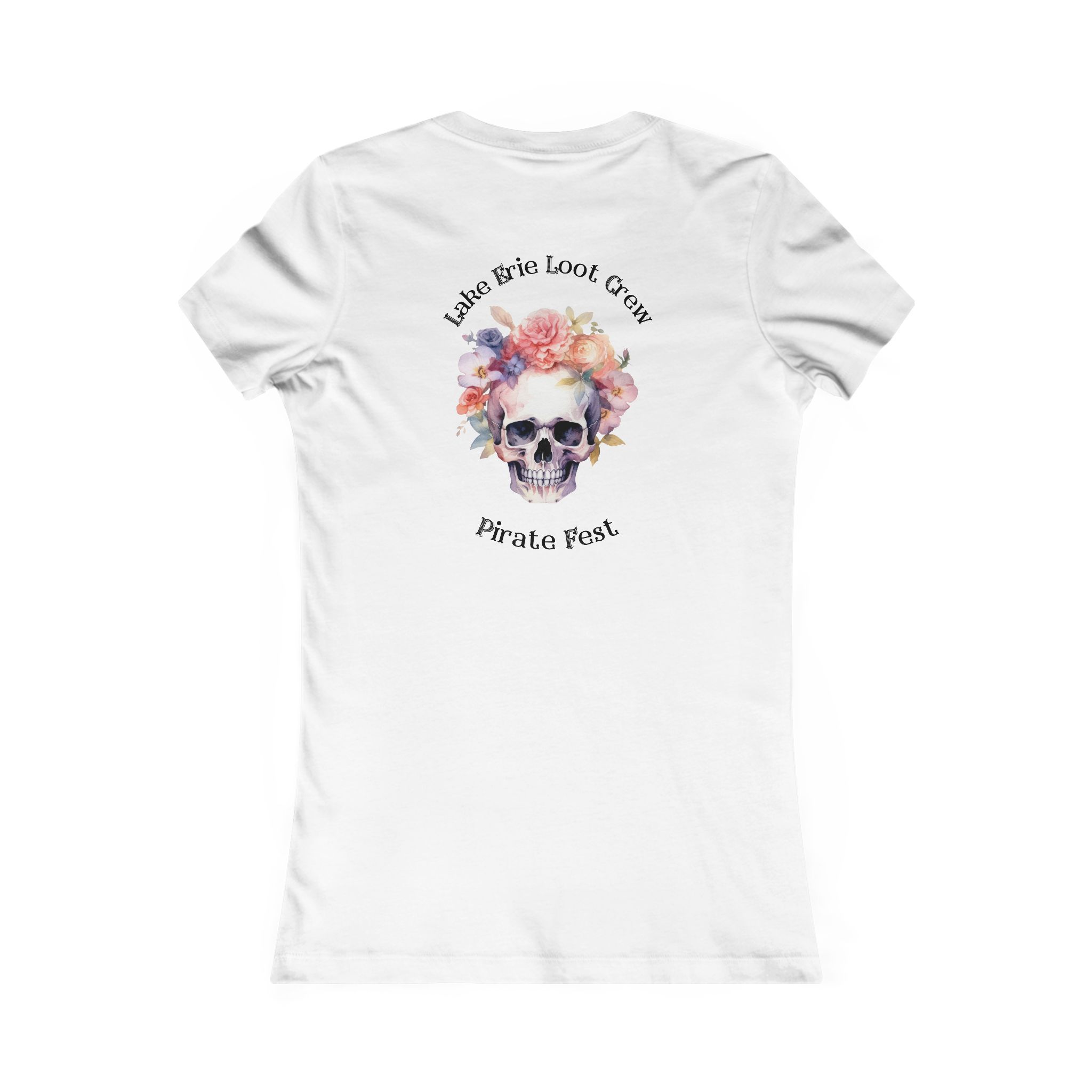 Women's Lake Erie Loot Crew Floral Skull Tee - Pirate Fest Tee 2 Loot Crew Floral Skull Pirate Tee