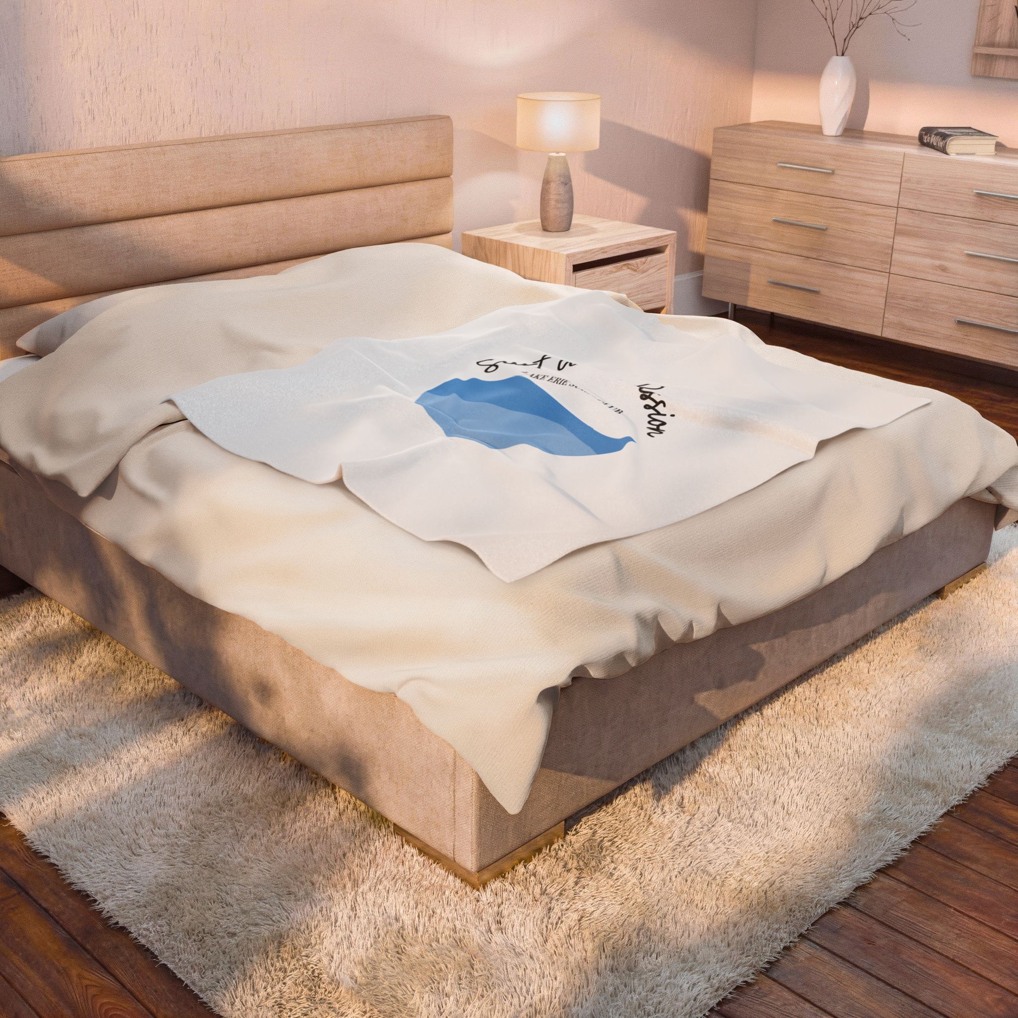 Surf With Passion Velveteen Plush Blanket - Lake Erie Surf Club 4 Lake Erie Surf Club Plush Blanket