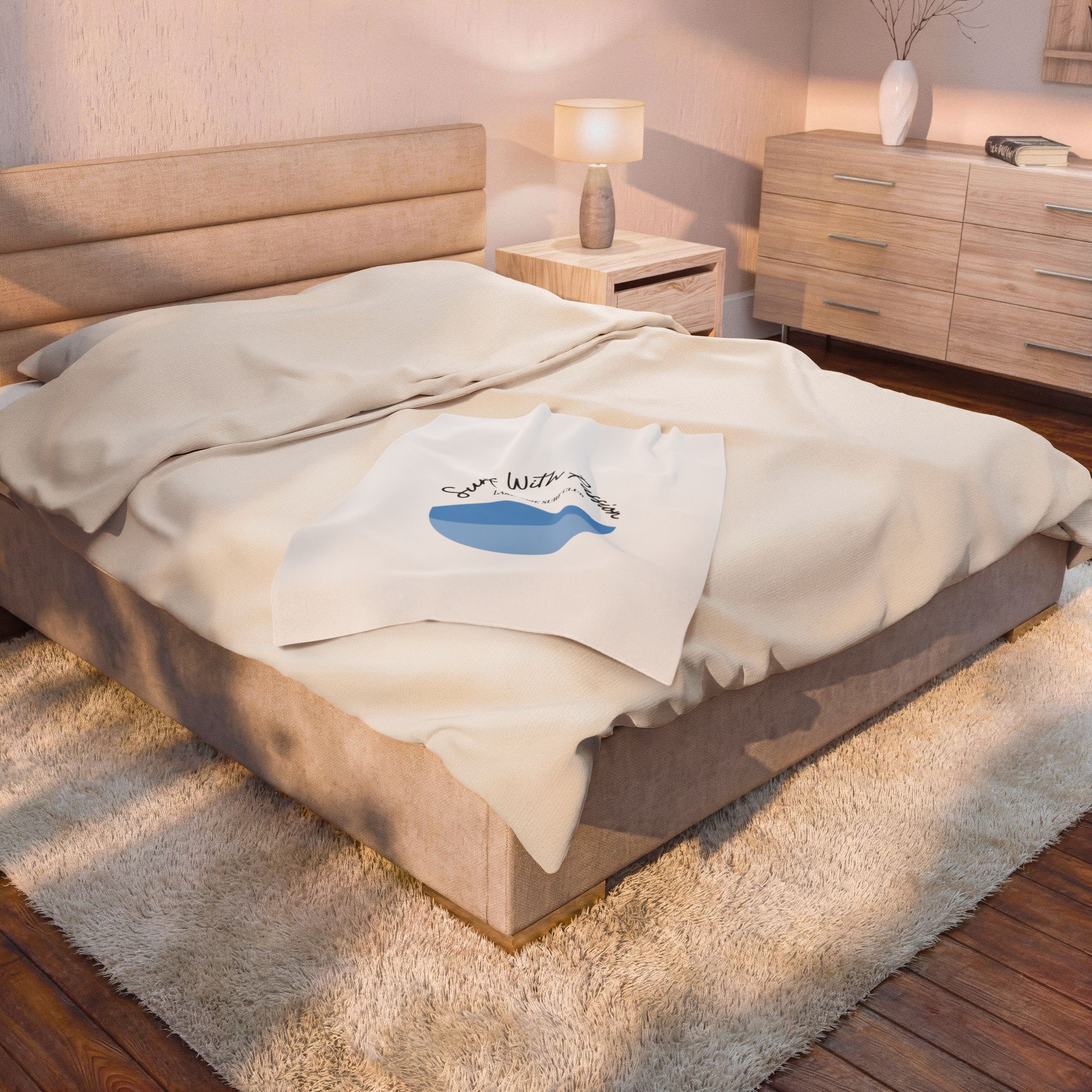 Surf With Passion Velveteen Plush Blanket - Lake Erie Surf Club 8 Lake Erie Surf Club Plush Blanket