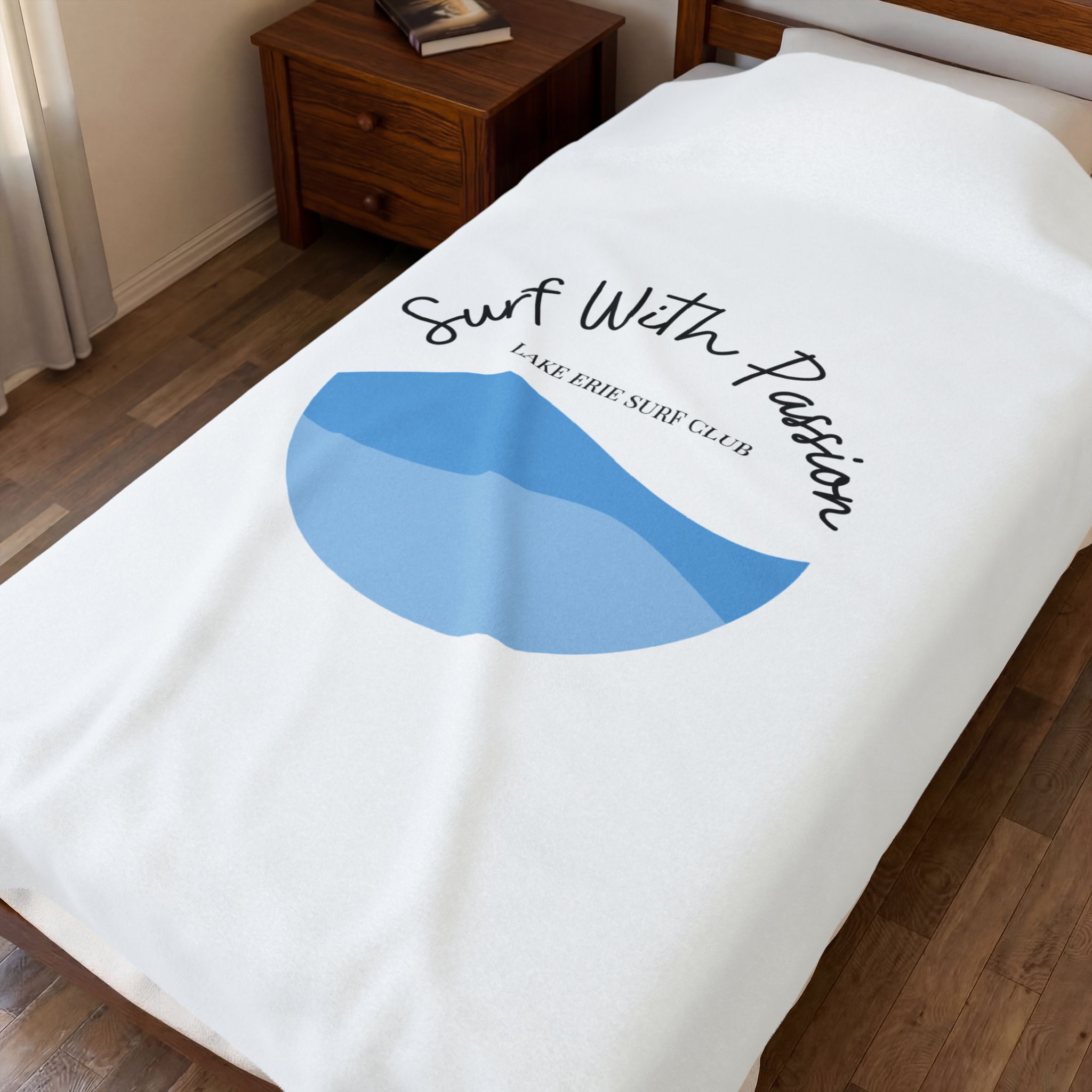 Surf With Passion Velveteen Plush Blanket - Lake Erie Surf Club 11 Lake Erie Surf Club Plush Blanket