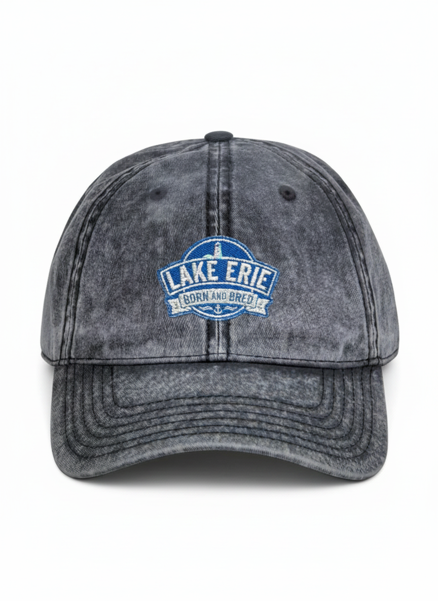 Vintage Embroidered Cap — Lake Erie Born and Bred 3 Lake Erie Born and Bred Cap