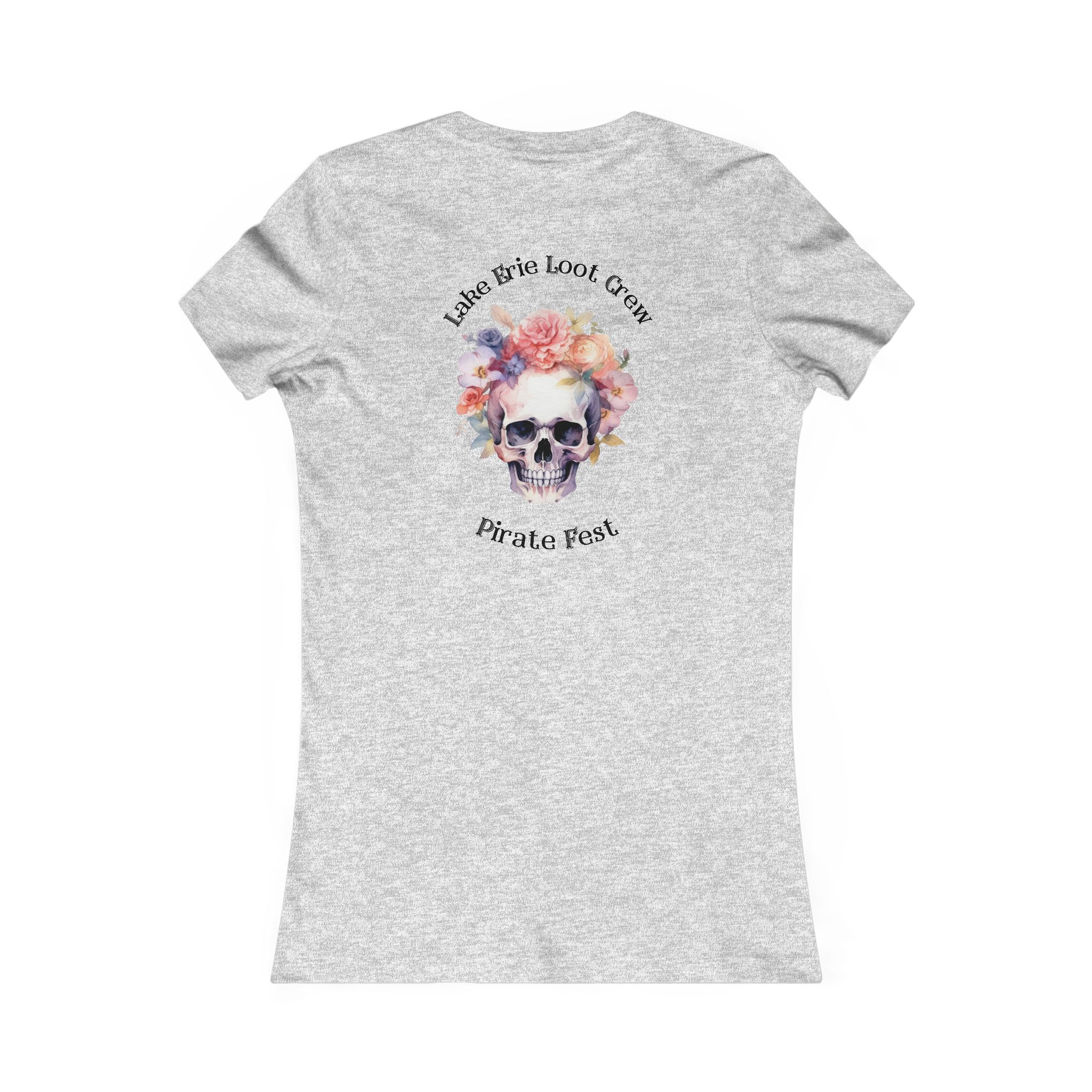 Women's Lake Erie Loot Crew Floral Skull Tee - Pirate Fest Tee 8 Loot Crew Floral Skull Pirate Tee