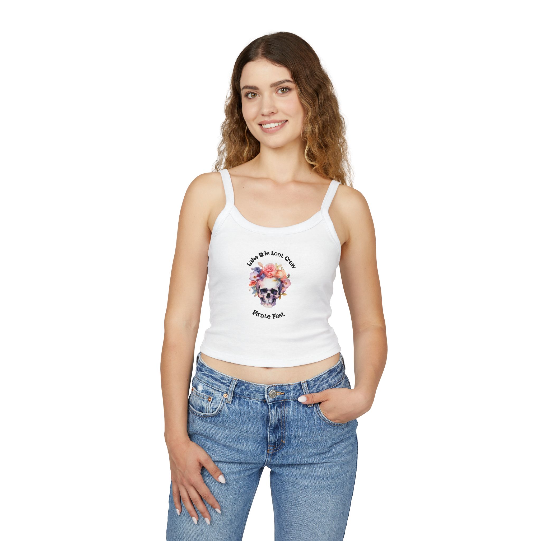 "Lake Erie Loot Crew" Women's Spaghetti Strap Pirate Fest Tank Top 3 Lake Erie Loot Crew Pirate Fest Tank