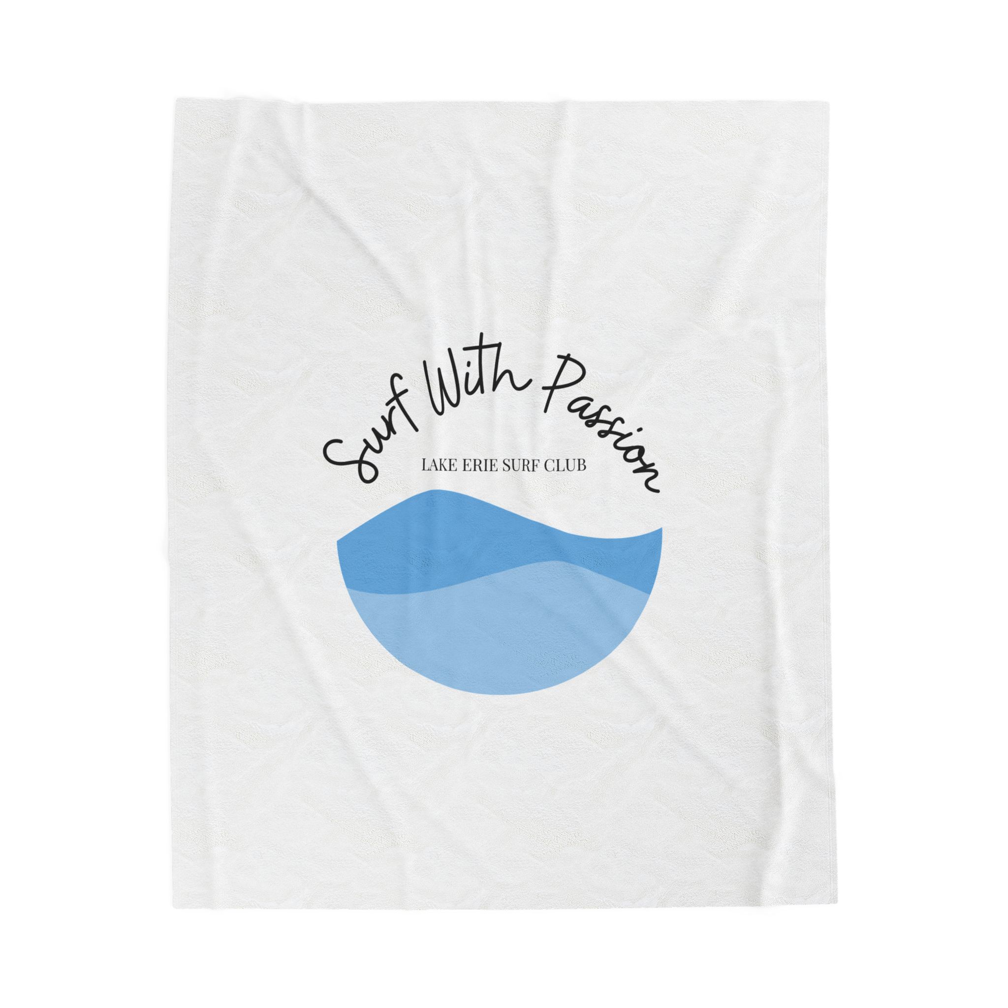 Surf With Passion Velveteen Plush Blanket - Lake Erie Surf Club 1 Lake Erie Surf Club Plush Blanket