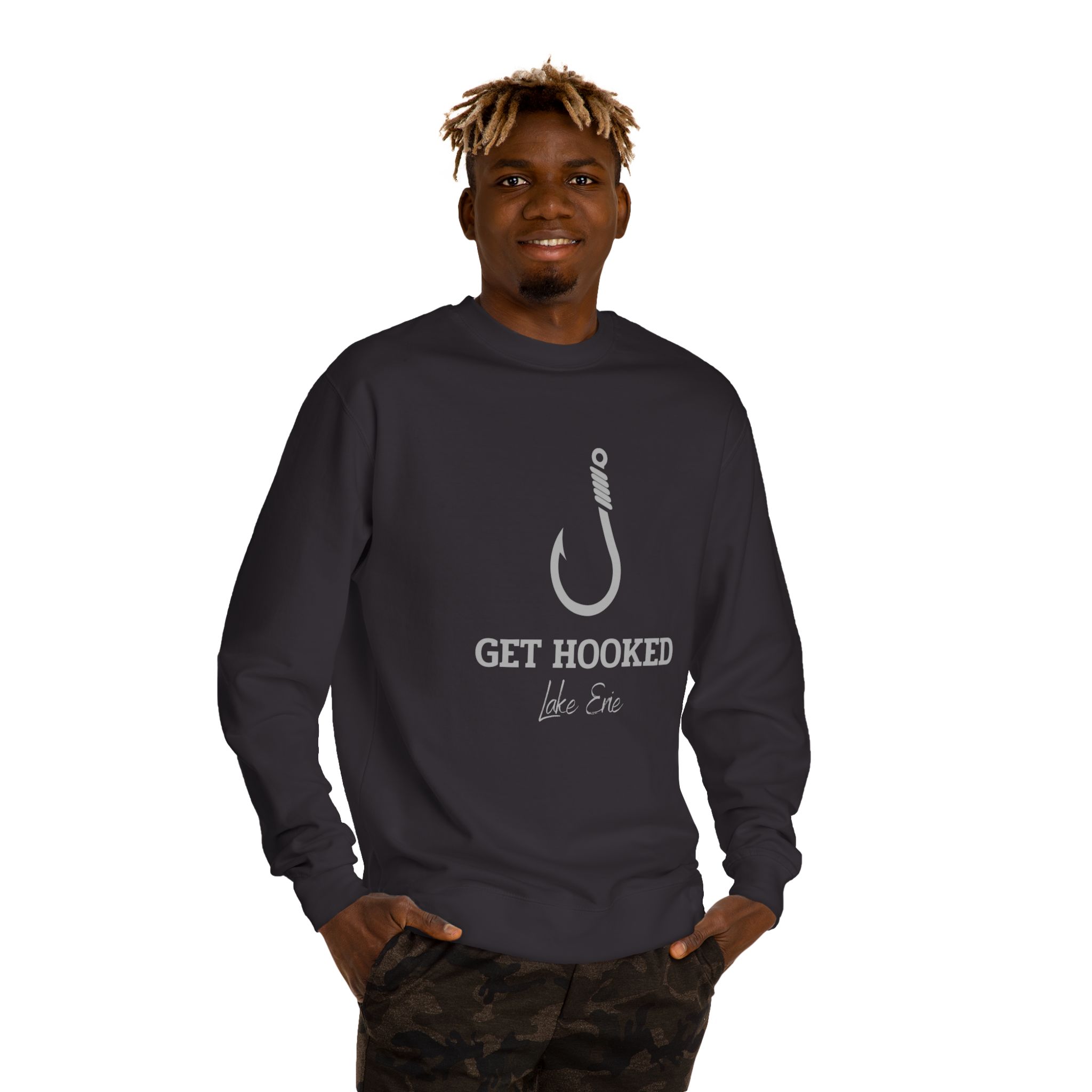 Get Hooked Lake Erie Sweatshirt — Fishing Graphic Crewneck 3 Get Hooked Lake Erie Crewneck
